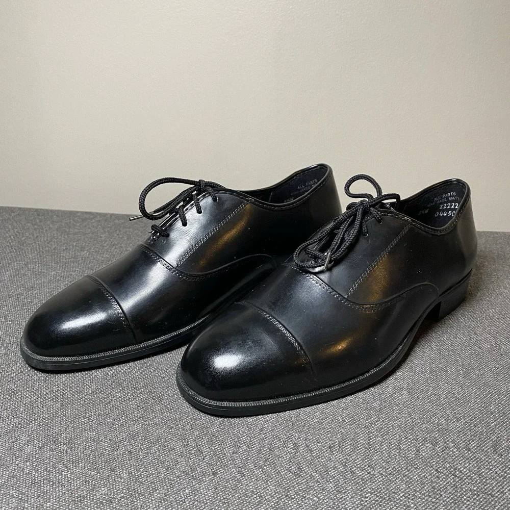 Vintage JB Cap Toe Derby Dress Shoe 8.5W Black USA